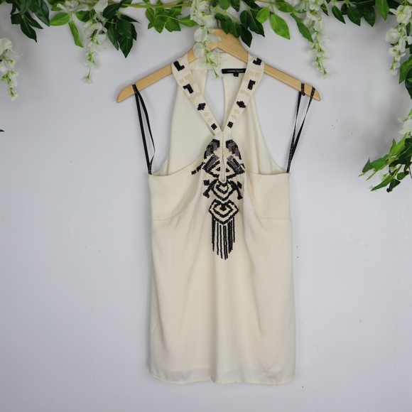 Anthropologie Tops - Anthro Nanette Lepore Halter Aztec Beaded Top